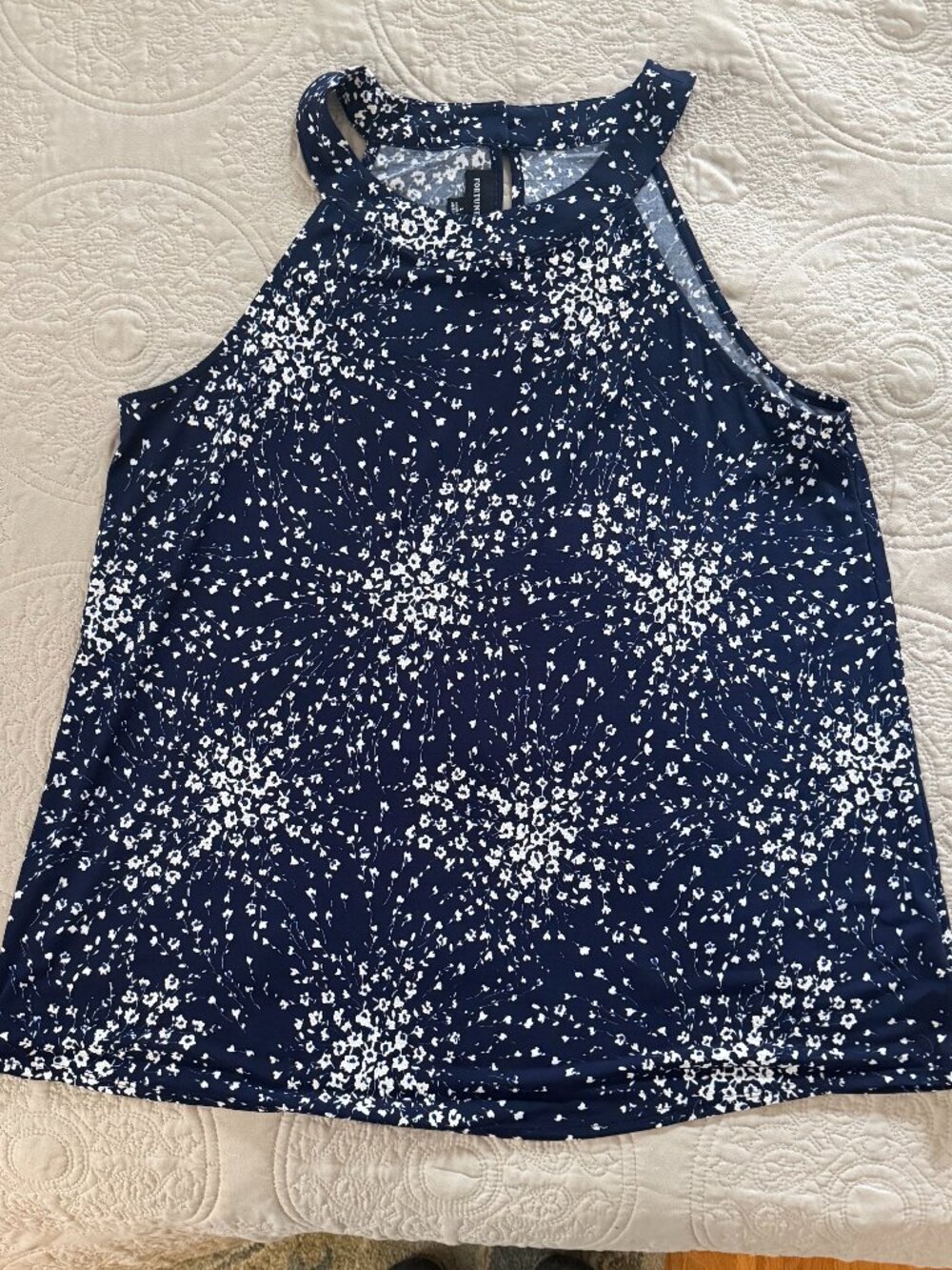 Blue and White Halter Top